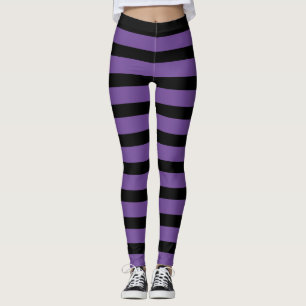 Lila- och Black Stripe-lackering Leggings
