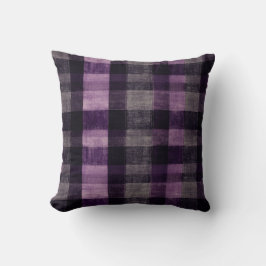 Lila och Black Tartan Kudde