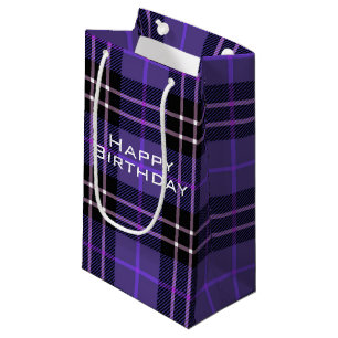 Lila och Black Tartan Play Small Gift Bag