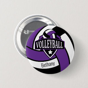 Lila och Black Volleyball-Logotyp med Namn Knapp
