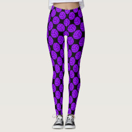 Lila och Black Volleyball Player Sports Team Leggings
