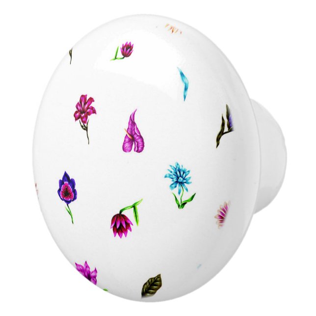 Lila och bläddringsutskrift, modern Blommigt Skriv Knopp (Höger)