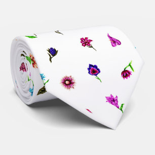 Lila och bläddringsutskrift, modern Blommigt Slips