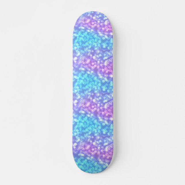 Lila och blåfantig häftning mini skateboard bräda 18,5 cm (Framsida)