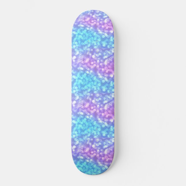 Lila och blåfantig häftning mini skateboard bräda 18,5 cm (Framsida)