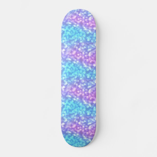 Lila och blåfantig häftning mini skateboard bräda 18,5 cm (Framsida)