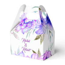 Lila och blåfärgade blommor blommigt bröllop