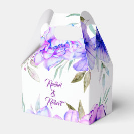 Lila och blåfärgade blommor blommigt bröllop presentaskar