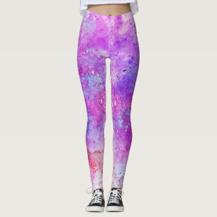 lila och blått abstrakt mönster leggings