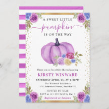 Lila och blått Blommigt Pumpkins Fall Wedding