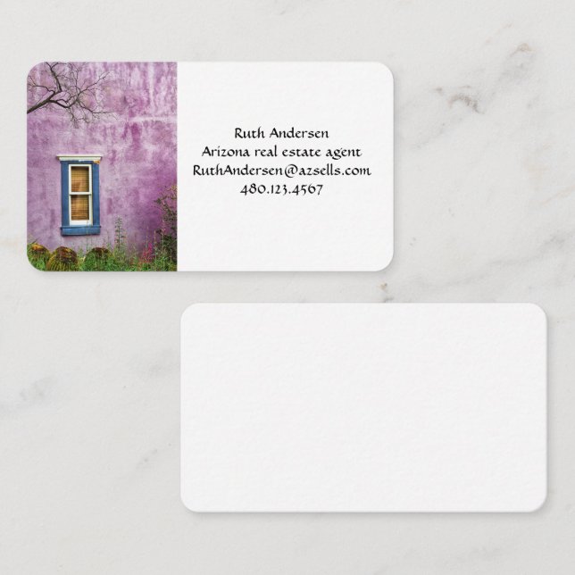Lila och blått i sydväst visitkort (Fram/baksida)