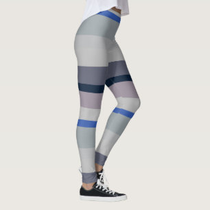 Lila och blått Vågigt Rand Leggings