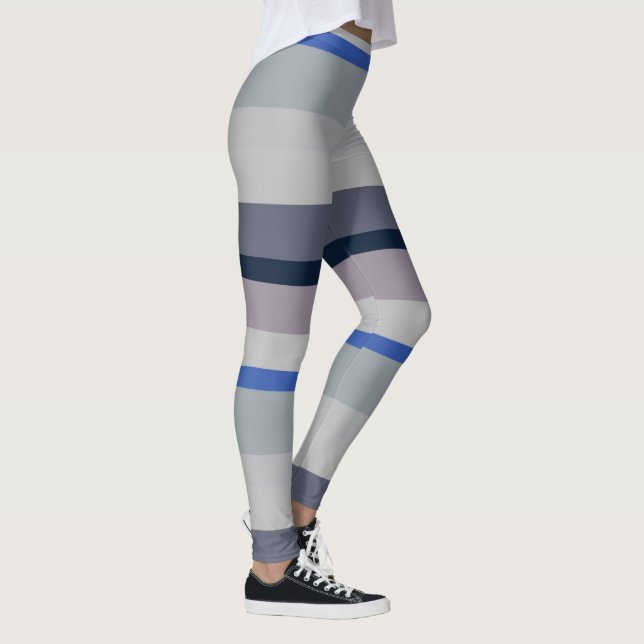 Lila och blått Vågigt Rand Leggings (Höger)
