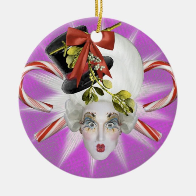 Lila- och blåttPoppycock prydnad Julgransprydnad Keramik (Framsidan)