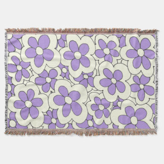 Lila och blomsterdesign i hand plockade filt