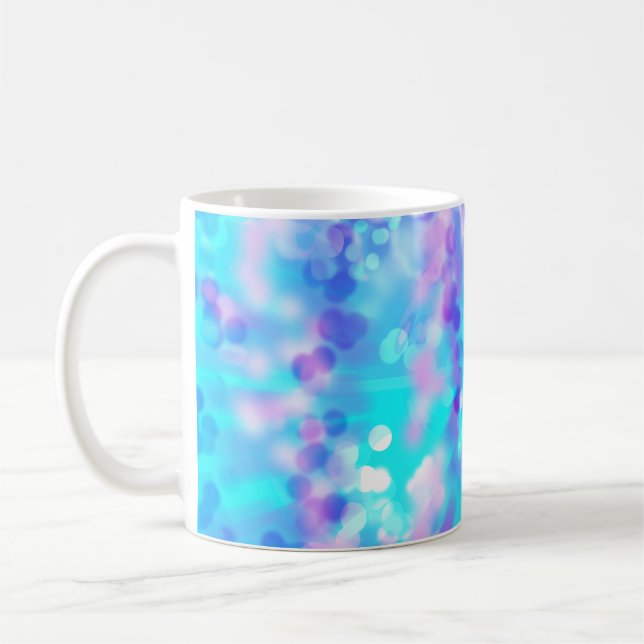 Lila och Blue Bokeh 7518 Kaffemugg (Vänster)