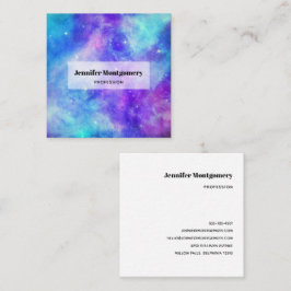 Lila och Blue Galaxy Space Abstrakt Fyrkantigt Visitkort