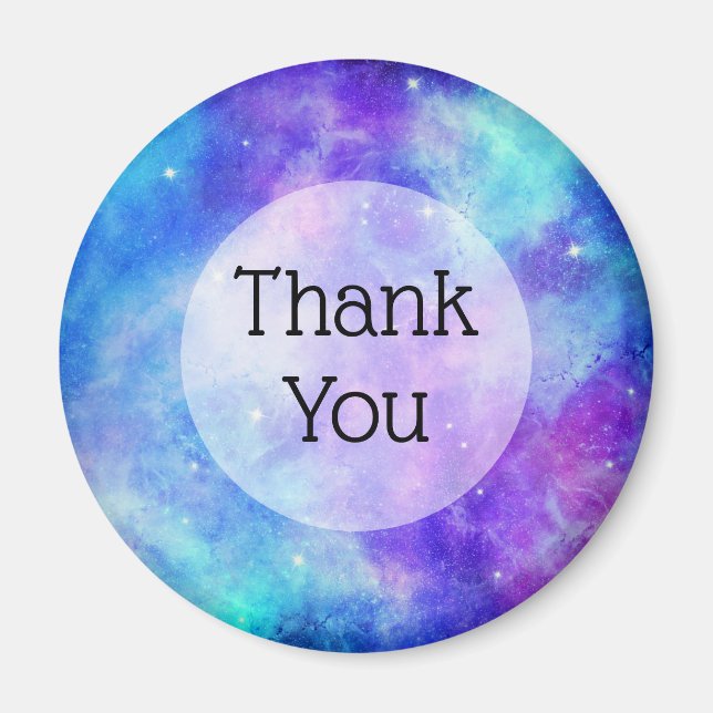 Lila och Blue Galaxy Space Abstrakt Magnet (Framsidan)