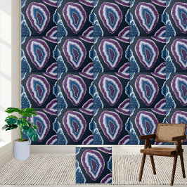 Lila- och Blue Geode Slice Mönster Tile Kakelplatta