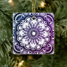 Lila och Blue Mandala Art Ornament