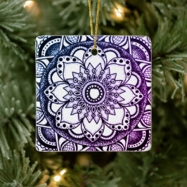 Lila och Blue Mandala Art Ornament