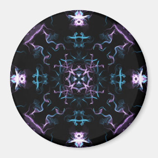 Lila och Blue Mandala Flower Magnet