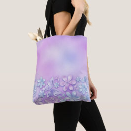 LILA- och BLUE OMBRE-BLOMMÖNSTER Tygkasse