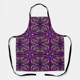 Lila- och Blue Patterned All-over Print Apron