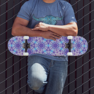 Lila och Blue Tie Dye Mönster Mini Skateboard Bräda 18,5 Cm