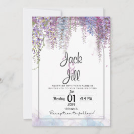 Lila- och Blue Wisteria Wedding bjudes in Inbjudningar