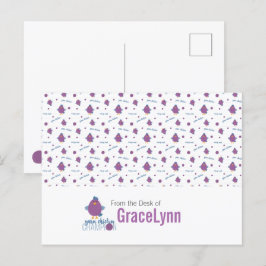 Lila- och Blue Yarn Chicken Champion Vykort