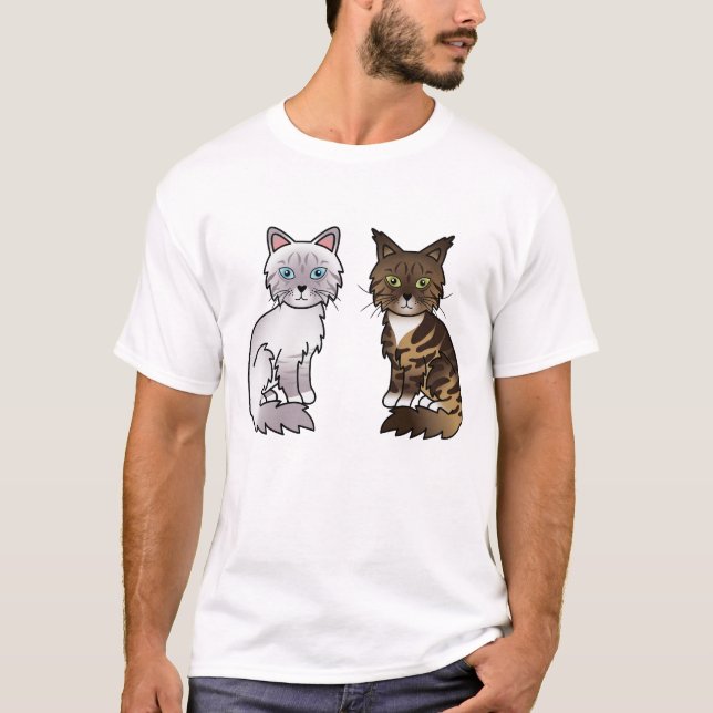 Lila Och Brunna Tabbymössor Tee (Framsida)