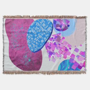 Lila och cyanmoderna former filt