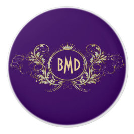 Lila och Faux Glitter Girly Blommigt Ram Knopp