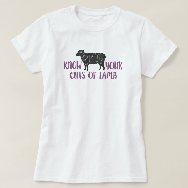 Lila och Grått känner till dina slampor T Shirt (Design framsida)