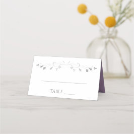 Lila och Grått Simple Elegant bröllop Place Cards Placeringskort