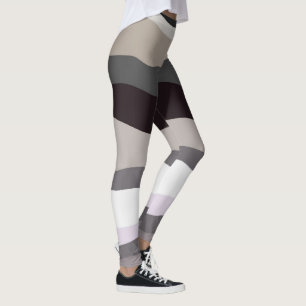 Lila och Grått Vågigt Rand Leggings