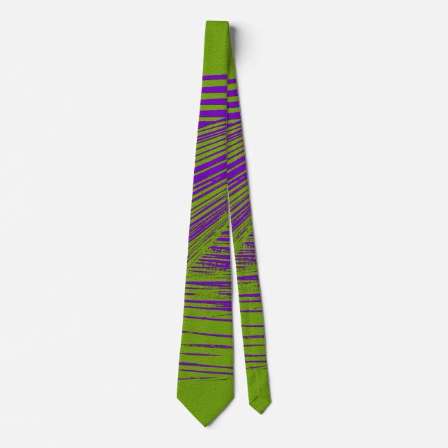 Lila och grön abstrakt konst unik modern slips (Framsida)