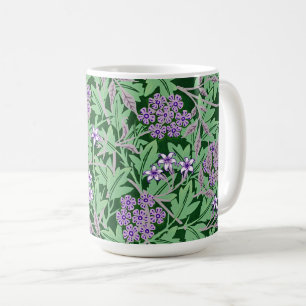 Lila och grön blommig mönster kaffemugg