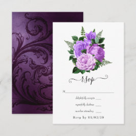 Lila och grön blomsterbröllop OSA kort