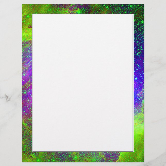 lila och grön Galaxy Nebula rymdbild. (Framsida)