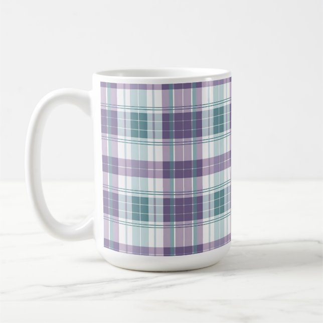 LILA OCH GRÖN PÅSKRUTIGT MÖNSTER KAFFEMUGG (Vänster)