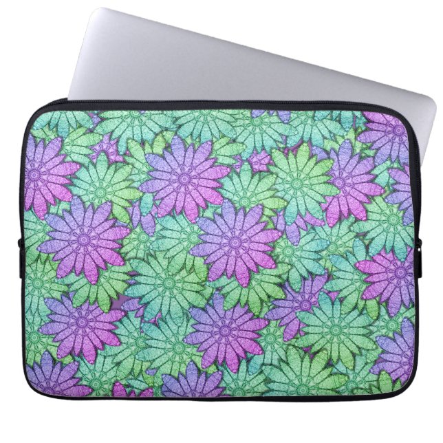 Lila och Grönt av roligt Laptop Fodral (Framsidan)