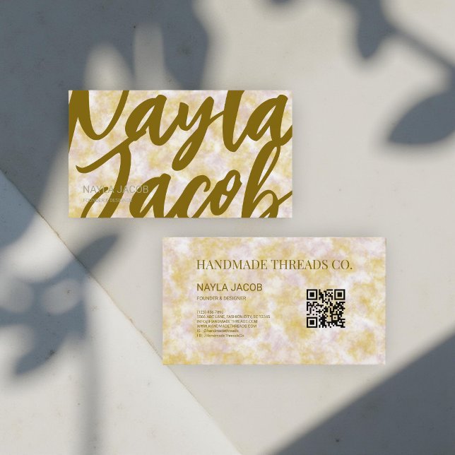 Lila och Grönt av vattenfärg - handgjord kläder Visitkort (Skapare uppladdad)