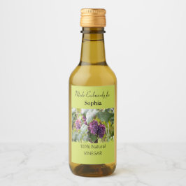 Lila och Grönt av vinäger Flaska Vinetikett