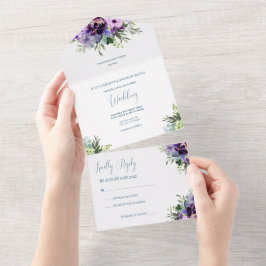 Lila och grönt Blommigt bröllop