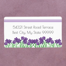 Lila och Grönt Blommigt Greenery Returadress