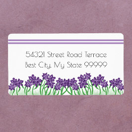 Lila och Grönt Blommigt Greenery Returadress Fraktsedel