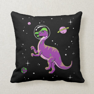 Lila och Grönt Corythosaurus Dinos in Space Kudde
