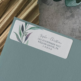 Lila och Grönt Eucalyptus Returadressetikett Returadress Etikett